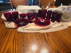 18 Peice Dishes Vintage Set Anchor Hocking Royal Ruby Red Depression Glass
