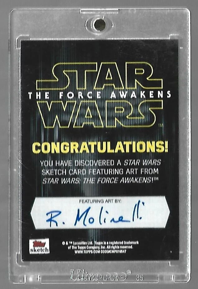 KYLO REN Topps Star Wars The Force Awakens SKETCH CARD ARTIST AUTOGRAPH 1/1 - Image 2 of 2
