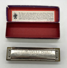 Vintage M Hohner Marine Band Harmonica 1896 w/ Box