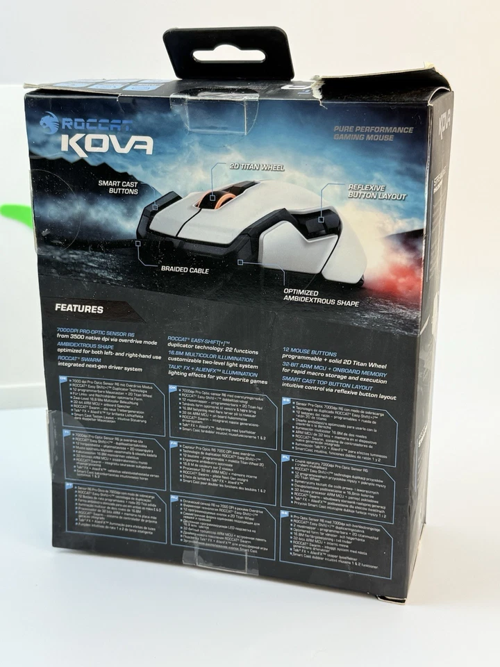 ROCCAT Kova Wired Optical Gaming Ambidextrous Mouse with multi-button design RGB - Image 3 of 4