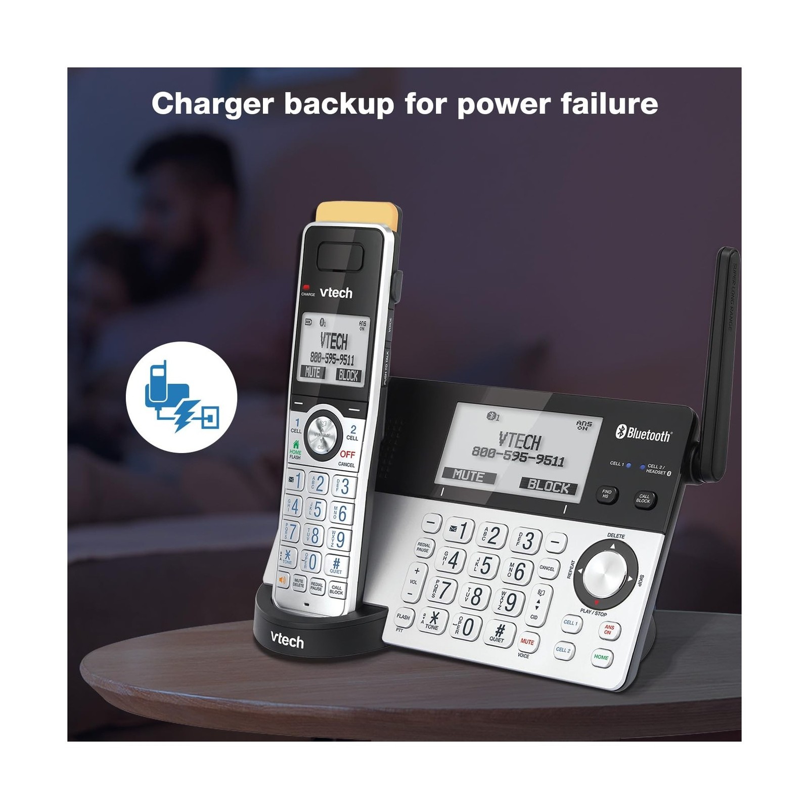 VTech IS8151-5 Super Long Range 5 Handset DECT 6.0 Cordless Phone for Home wi...