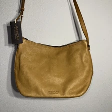 American Leather Co Natural Brown Leather Crossbody Bag