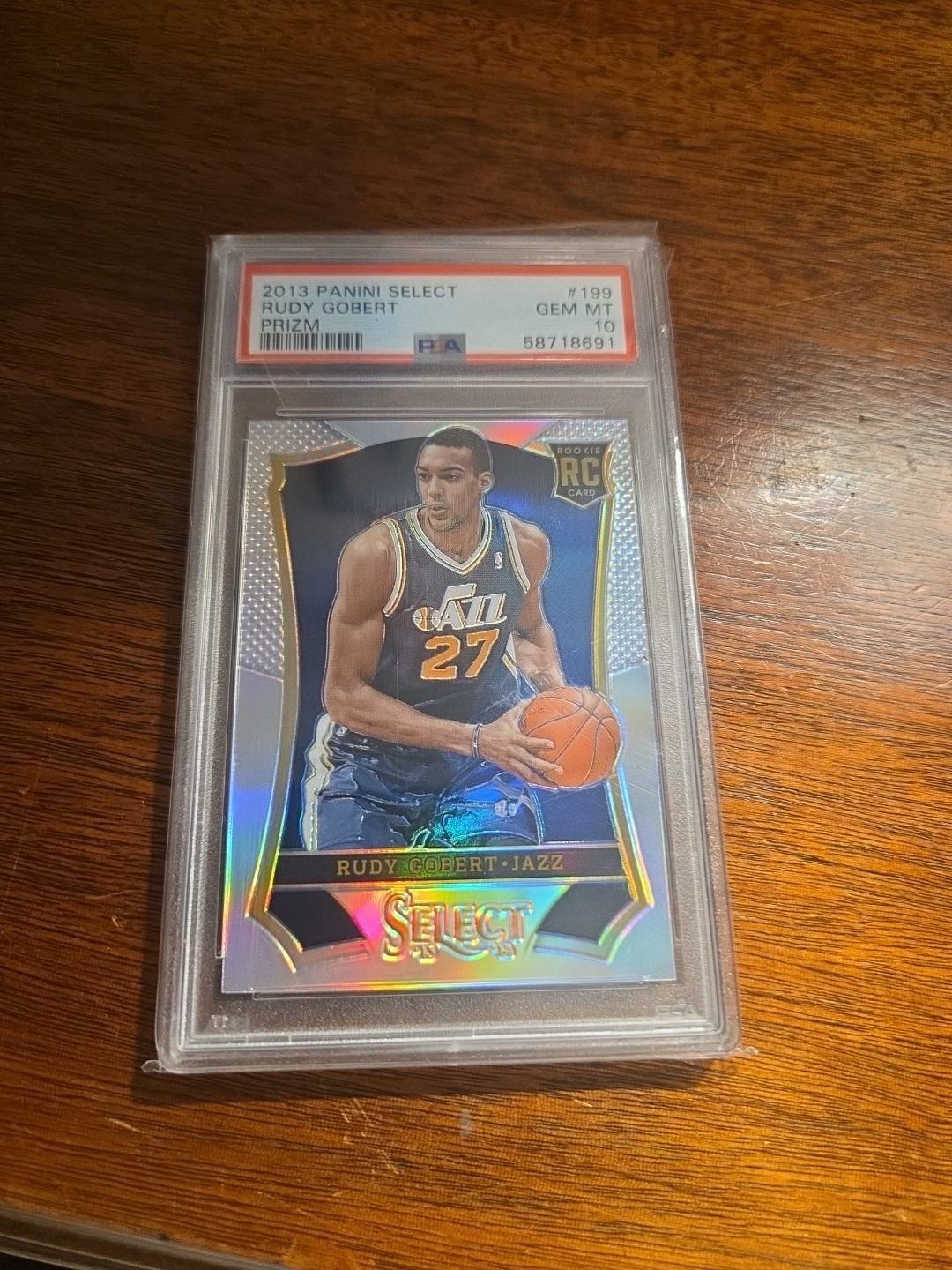 2013 PANINI SELECT #199 RUDY GOBERT SILVER PRIZM PSA 10 RC JAZZ