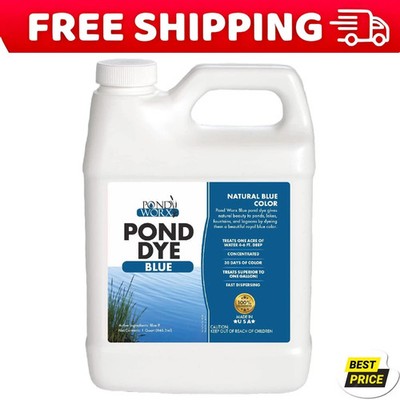 Pond Worx Blue Lake and Pond Dye - 4X Concentrated Liquid Pond Colorant   Shades