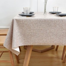 Wipeable Waterproof Tablecloth for Rectangle Table Heavy Duty Vinyl Tableclot...