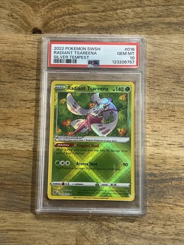 GRADED PSA 10 2022 Pokemon SWSH Radiant Tsareena Silver Tempest #016