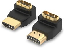 VCE HDMI 90 and 270 Degree Adapter 2-Pack, Right Angle Male to Black