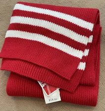 NWT OLD NAVY 72” x 8” Unisex Scarf Muffler Red & White 2004 Acrylic AS4XT