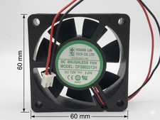 YOUNGLIN DFS602512H 60x60x25mm 12V DC Cooling Fan 2-Wire 6025