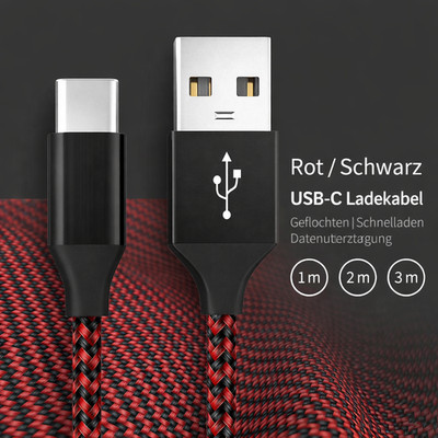 USB Typ-C Kabel USB Schnell Ladekabel für Samsung Galaxy Handy Tablet Datenkabel