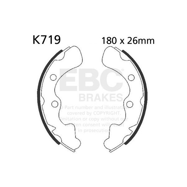 EBC Brake Shoe Set (5) FLHS for Kawasaki KAF 950 Mule 3010 Trans Diesel 4x4 2008