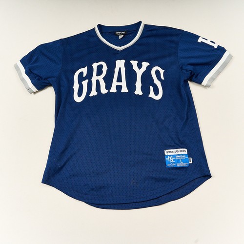 Homestead Grays #20 Negro League Baseball Rings & Crwns Jersey Men’s L Blue