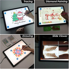 A4 LED Copy Board Light Tracing Box,Super Bright Magnetic Light Pad with Side...