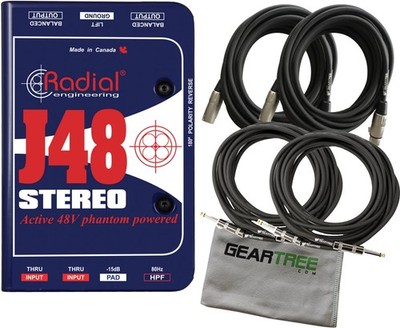 Radial J48 Stereo Active DI, stereo for guitar & bass, extra headroom & high-pas