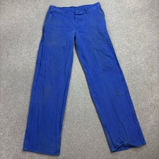VINTAGE French Trousers Adult 30x30 Blue Workwear Chore Faded Distressed Men