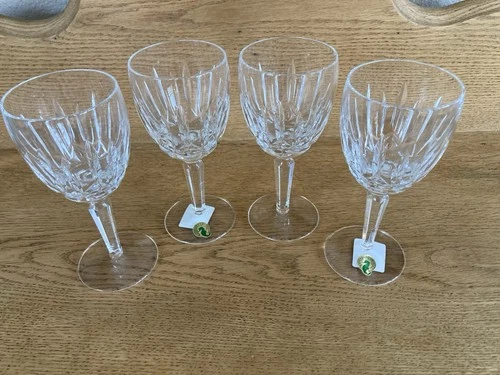 Vintage WATERFORD Crystal 7” Kildare Claret Wine Glass stemware set of 4