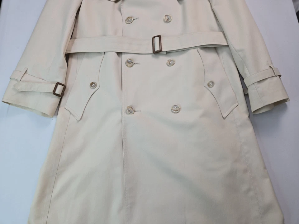 Gabardina Christian Dior Monsieur Vintage Blanca Doble Pecho Cinturón Hombre 40S Foto 4 de 4