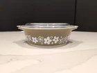PYREX Vintage Spring Blossom Glass Casserole Dish #471 Avocado 1 Pint With Lid