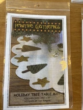 Primitive Gatherings HOLIDAY TREE TABLE MAT Wool Pattern