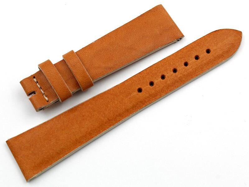 Genuine Honey Leather Italian Handmade Watch Strap New-image