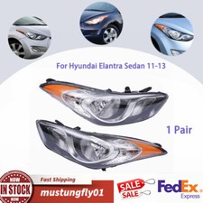 Pair Front Light Halogen Headlight Lamp For Hyundai Elantra 2011-2013 1.8L 2.0L