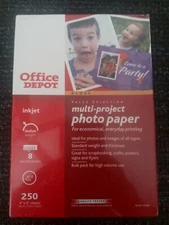 OFFICE DEPOT MULTI PROJECT PHOTO PAPER 250 SHEETS 4x6 gloss