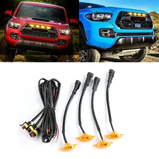 3x Raptor Style Amber Grille LED Running Lights Kit For 2013-2018 Dodge Ram 1500