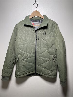 ジャケット・アウター SIMS SIMS Jacket Men's Small Green Quilted Full Zip Nylon SIMS Logo All