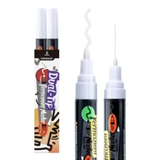 2 White Dual-tip Permanent Paint Markers Oil Based Waterproof