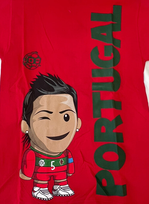 Los Futbolers Portugal Kristio Arroganto Soccer Graphic T-Shirt S Red NWOT