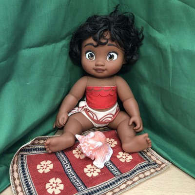 Disney Animators Collection Origins Moana Doll With Rug And Shell