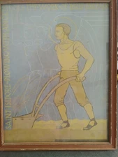 Vtg St. Isadore Plowing Framed Picture 13 X 10