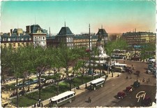 Paris France Place de la République Bird s Eye View Vintage Postcard