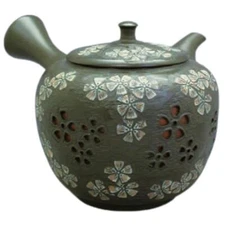Teapot Kyusu Tokoname - SHUN-EN - Gray - 250 ml cc - Ceramic Mesh - Sakura