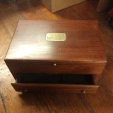 USA EUREKA REED & BARTON ? PROVINCIAL WOODEN SILVERWARE STORAGE CHEST BOX DRAWER