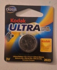 Kodak Ultra CR2025 Battery 3V Lithium Batt Cr 2025 Year 2023 