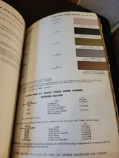 1958 DUPONT DODGE DUCO DULUX COLOR PAINT CHIP SWATCH SHEET BULLETIN NO 25