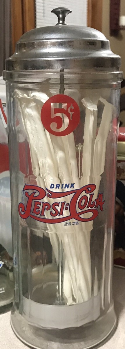 Antique Pepsi-Cola Glass Straw Dispenser | eBay