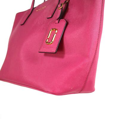 Marc Jacobs Saffiano Leather Pink Gold Logo Tote Bag Travel