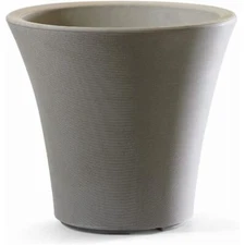 Garden Elements In/Outdoor Pamploma Plastic Round Planter, Sand 12"
