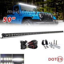 6d Slim 50 Led Roof Light Bar Spot Beam For Jeep Wrangler Jk Tj Cj Ljwire Kits