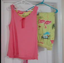 Nick and Nora Flamingos by the Pool Capri with Tank top Pajama set