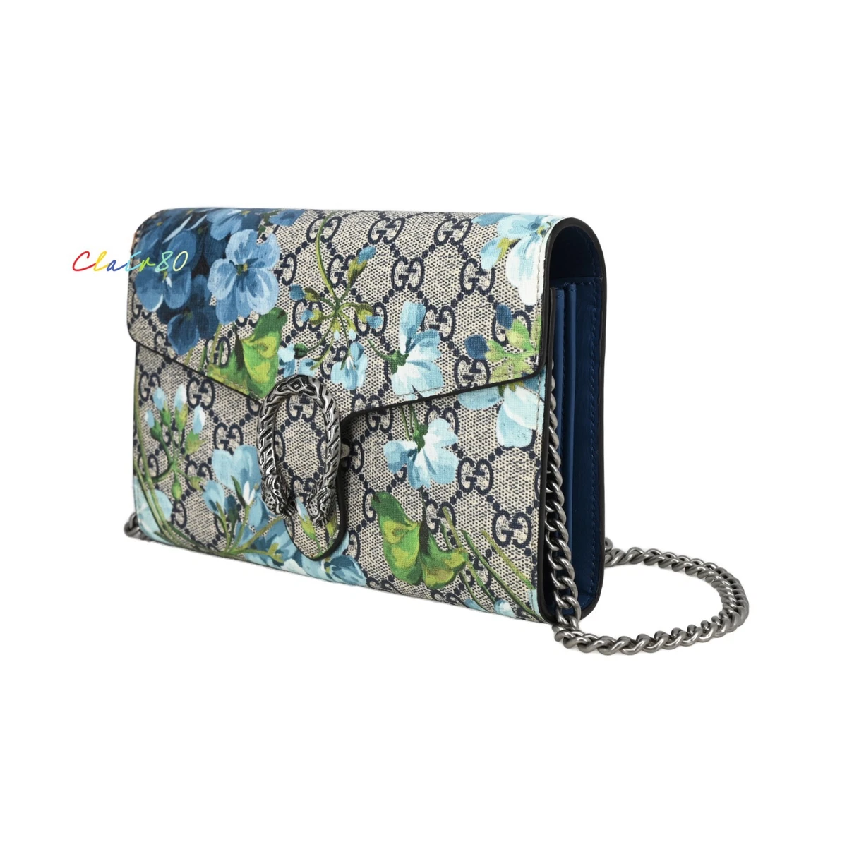 New Authentic Gucci 401231 Dionysus GG Supreme Blooms Wallet On Chain
