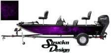 Crappie Fishing Fish Boat Bass Wrap Graphic Purple Black Vinyl Skeletons Decal  