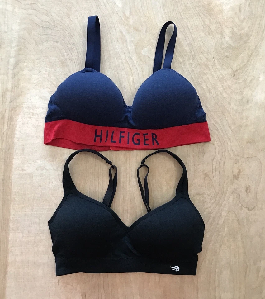 Tommy Hilfiger ideología acolchada inalámbrica camiseta sujetadores lote de 2 talla pequeña Foto 3 de 4