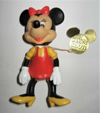 VTG Minnie Mouse Doll Plastic Posable Walt Disney Prod Orig Tag Hong Kong 5 1/4"