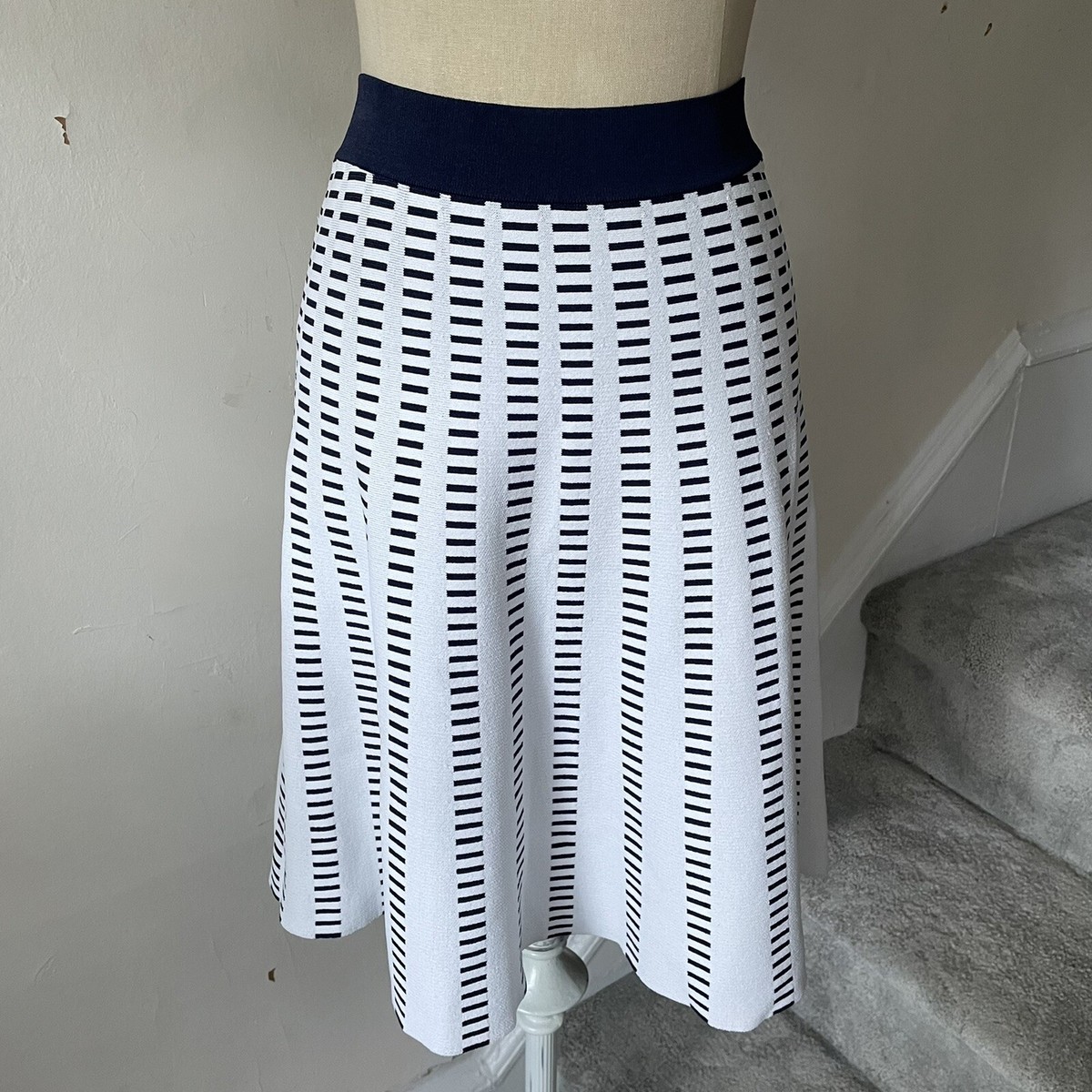 Midi Skirt Plus Size Knit Skater Skirt Knit White Skater Skirt
