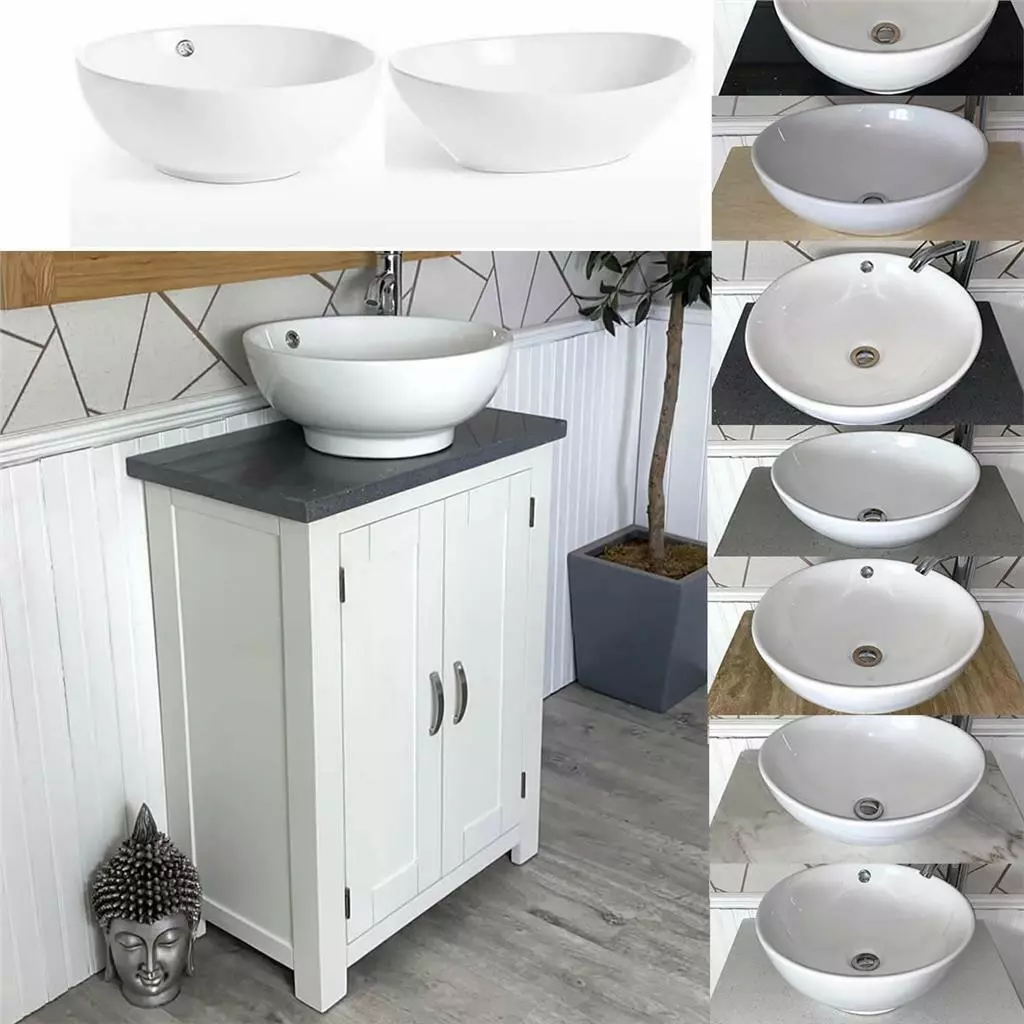 Bathroom Vanity Unit White Bathroom Slimline Cabinet Stone Worktop