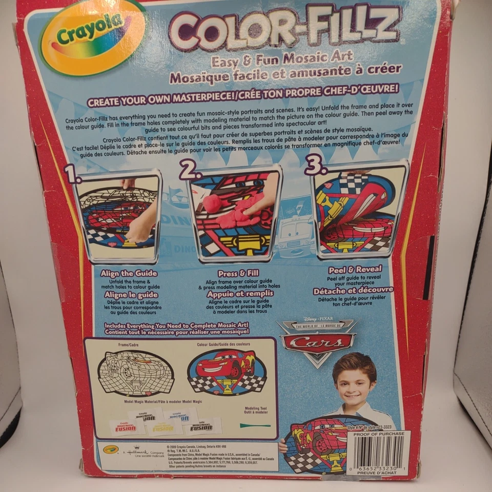 CRAYOLA Disney Pixar Cars Color Fillz MODEL MAGIC mosaic art lightning McQueen - Image 4 of 4