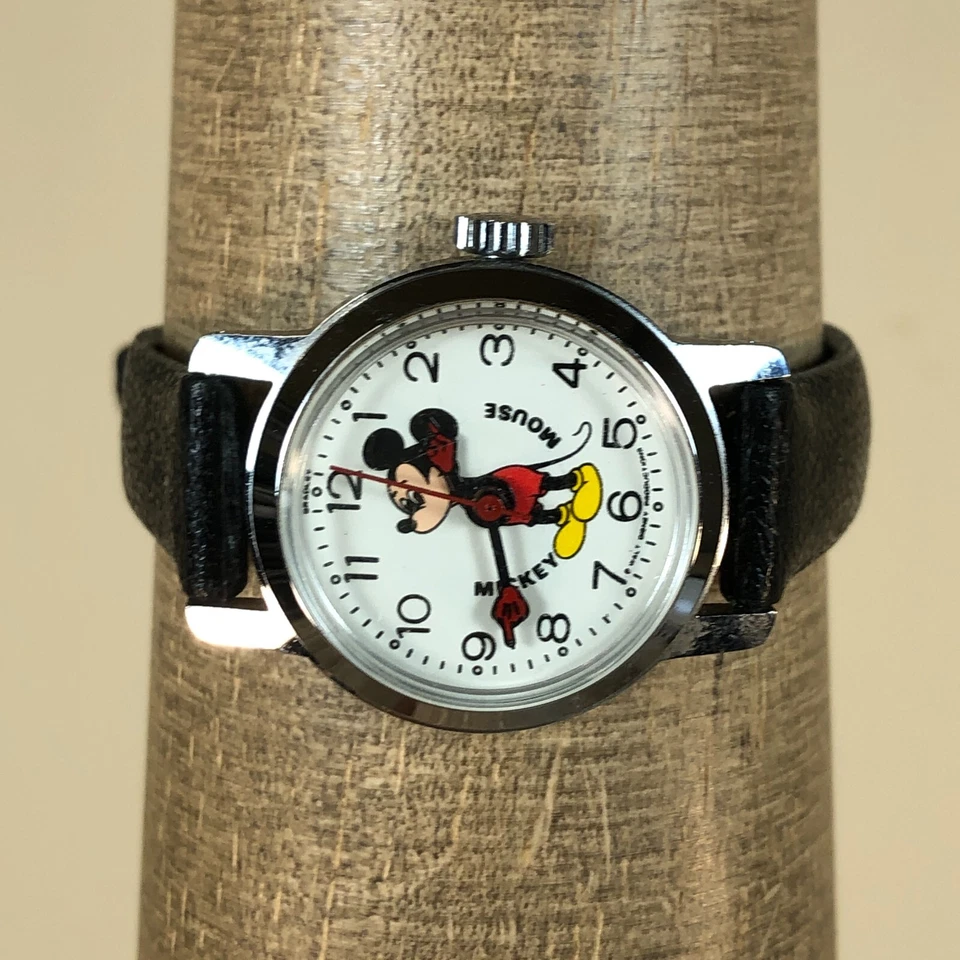 Reloj de cuarzo Bradley Disney para mujer esfera Mickey Mouse cuero negro 28 mm 5 3/4" Foto 2 de 4